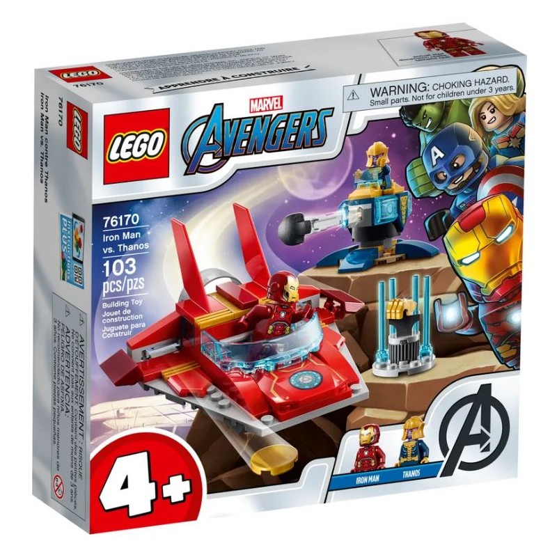 Marvel - Avengers Pack Figurines Thanos et Iron Man avec Gant Électronique